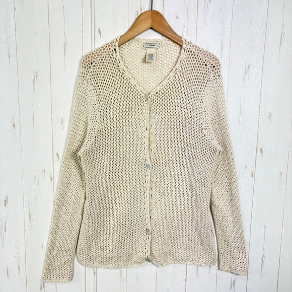 【Women's M ベージュ系】 Llbean ( エルエルビーン ) ニット カーディガン Knit Cardigan ウェア トップス アウター ジャケット コットン z00060527  コットン アウター ジャケット トップス ウェア