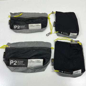 【OneSize グレー系】 Paago Works ( パーゴワークス ) ダブルフェイス スタッフバッグ セット W-Face Stuffbag Set 1x2枚・P2x2枚 合計4枚セット バッグ ストレージ パッキングサック スタッフサック インナーポーチ