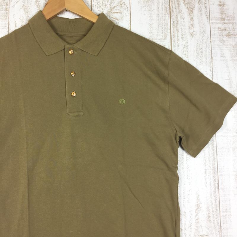 [Men's S Brown] Mountain Khaki Bison Polo Shirts Discontinued Model International Men's Mushroom Cotton Short Sleeve Shirt Inner Shirt