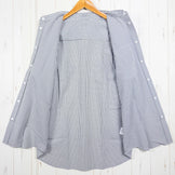 Men's Large Gray Ridge Mountain Gear Basic Short Sleeve Shirt Stripe Gray/White Polyester Top