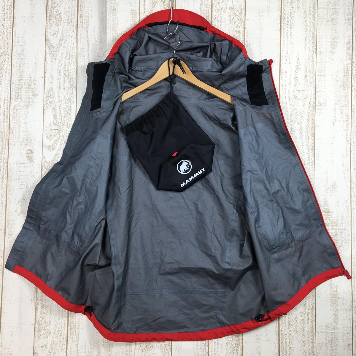 【Men's S レッド系】 Mammut ( マムート ) ゴアテックス プロシェル サンダーストーム レインスーツ Gore-Tex Pro-Shell Thunderstorm Rain-Suits レインシェル ジャケット パンツ セットアップ 1010-