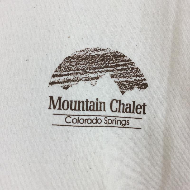 【Men's M アイボリー系】 マウンテンシャレー Mountain Chalet オリジナル Tシャツ 希少なアウトドアTシャツ International Men's  化繊 ショートスリーブTシャツ クルーネック インナー シャツ トップス ウェア