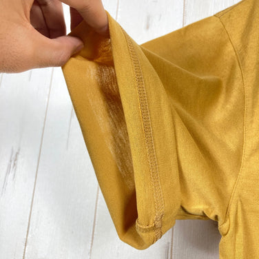 Montbell Breeze Span T 恤，男式中号，黄色，涤纶，短袖圆领，合成纤维，短袖 T 恤，...