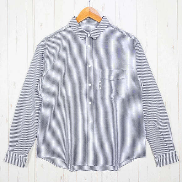 【Women's M グレー系】 Ridge Mountain Gear ( リッジマウンテンギア ) ベーシック ロングスリーブシャツ ストライプ Basic Long Sleeve Shirt Stripe Grey / White ポリエステル ウェア トップス