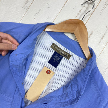 【Men's L ブルー系】 Exofficio ( エクスオフィシオ ) ロングスリーブ フィッシング シャツ Long Sleeve Fishing Shirt 生産終了モデル 入手困難 ナイロン ウェア トップス インナー シャツ ロングスリーブシャツ 化繊