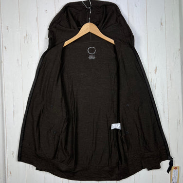 Yamatomichi 男女通用中号棕色美利奴羊毛全拉链连帽衫。美利奴羊毛上衣、内搭衬衫、连帽衫、羊毛，z00056349。