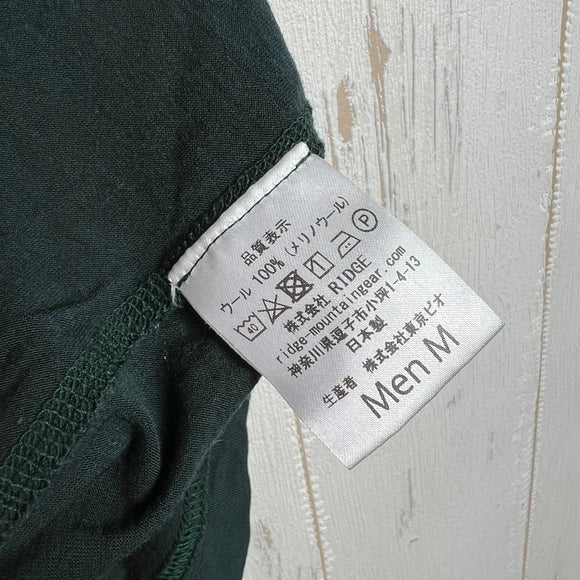 【Men's M グリーン系】 Ridge Mountain Gear ( リッジマウンテンギア ) メリノウール ベーシックロングスリーブTシャツ Merino Basic Tee Long Sleeve メリノウール ウェア トップス インナー シャツ ロングス