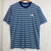 【Men's S ブルー系】 The North Face ( ザ・ノースフェイス ) ショート スリーブ フリー ラン ボーダー クルー Short Sleeve Free Run Border Crew ポリエステル ウェア トップス インナー シャツ ショー