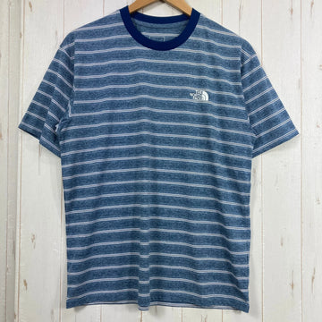 【Men's S ブルー系】 The North Face ( ザ・ノースフェイス ) ショート スリーブ フリー ラン ボーダー クルー Short Sleeve Free Run Border Crew ポリエステル ウェア トップス インナー シャツ ショー