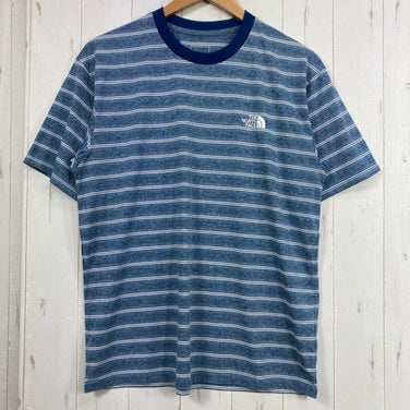 [Men's S Blue] The North Face Short Sleeve Free Run Border Crew - Polyester Wear Top Inner Shirt Sho