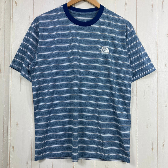 【Men's S ブルー系】 The North Face ( ザ・ノースフェイス ) ショート スリーブ フリー ラン ボーダー クルー Short Sleeve Free Run Border Crew ポリエステル ウェア トップス インナー シャツ ショー