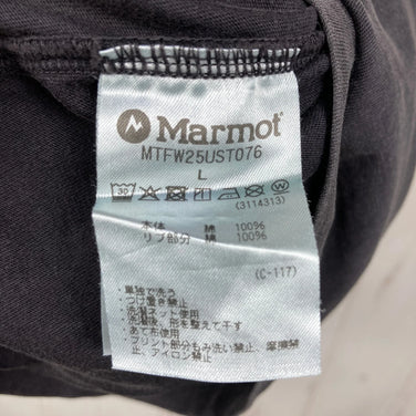 【Men's L Black】 Marmot Piece Dyeing S/S T-Shirt Cotton Wear Tops Inner Shirt Short Sleeve T-shirt Crew Neck Cotton
