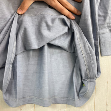 【Women's M ブルー系】 Icebreaker ( アイスブレーカー ) スーパーファイン ウルトラライト 150 ハーフボタン ティー メリノウール ウェア トップス インナー シャツ ロングスリーブTシャツ クルーネック ウール z00055035  ウー