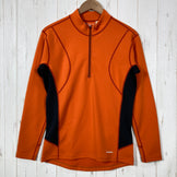 【Men's L オレンジ系】 Finetrack ( ファイントラック ) フラッドラッシュ ジップネック Flad Rush Zip Neck ポリエステル ウェア トップス インナー シャツ ロングスリーブシャツ 化繊 z00060178  化繊 ロングスリー
