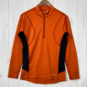 【Men's L オレンジ系】 Finetrack ( ファイントラック ) フラッドラッシュ ジップネック Flad Rush Zip Neck ポリエステル ウェア トップス インナー シャツ ロングスリーブシャツ 化繊 z00060178 化繊 ロングスリー
