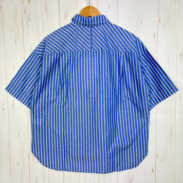 [Women's L Blue] Nanga Spring Stripe Shirt N2501-1J508B BLU z00058261 BLU Cotton Short-Sleeve Shirt Inner Shirt Tops Apparel