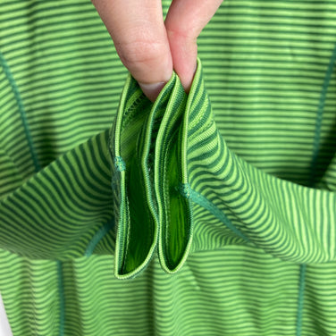 【Men's S グリーン系】 Marmot ( マーモット ) クライム ウール ボーダー ロングスリーブ クルー Climb Wool Border L/S Crew ポリエステル ウェア トップス インナー シャツ ロングスリーブTシャツ クルーネック 化繊