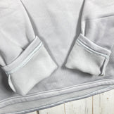 Men's Small Gray MooseJaw Great Stretch 1/2 Zip Fleece Hoodie. Hard-to-find polyester outerwear, soft jacket.