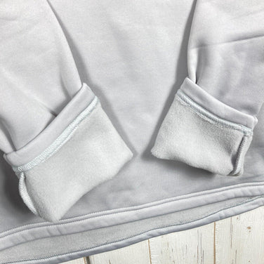 Men's Small Gray MooseJaw Great Stretch 1/2 Zip Fleece Hoodie. Hard-to-find polyester outerwear, soft jacket.