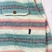 【Men's M グリーン系】 1995 Patagonia ( パタゴニア ) ヘビー フランネル シャツ Heavy Flannel Shirts サニーストライプ ビンテージ オリジナル 入手困難 希少カラー コットン ウェア トップス インナー シャツ ロン