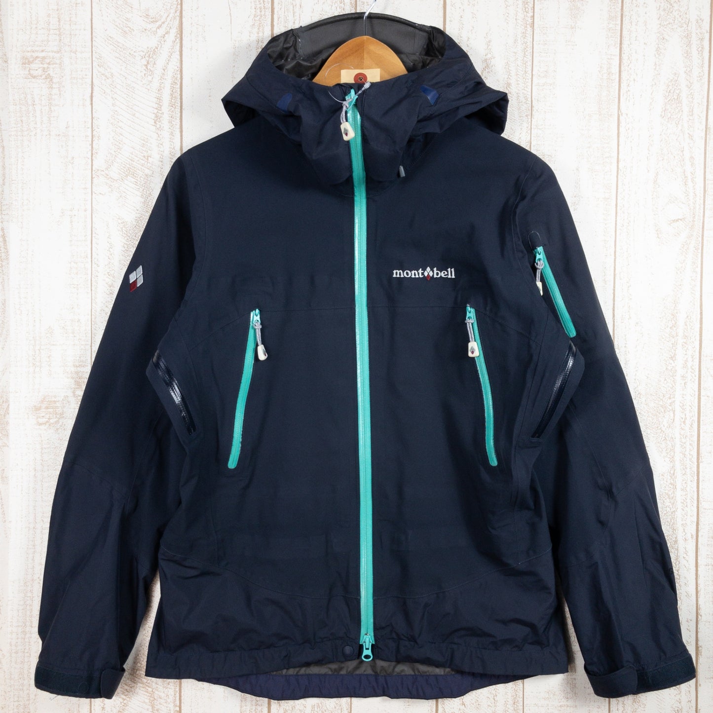 【女式 M 海军蓝】Montbell Alpine Thermashell Parka 尼龙 1102464 亚洲女式 GORE-TEX 3L 防水透气夹克硬壳连帽衫 Parka 派克大衣