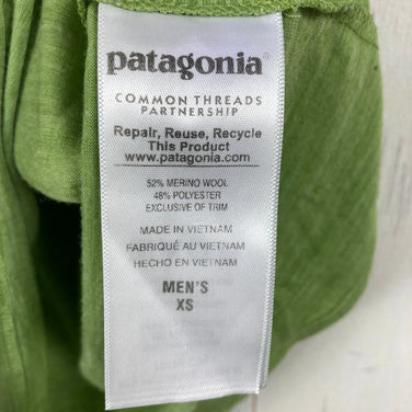 [Men's XS Green] 2016 Patagonia Merino Daily Graphic T-Shirt TXSG Merino Wool Wear Tops Inner Shirt Short Sleeve T-Shirt