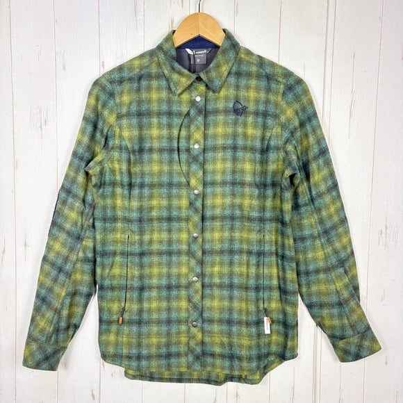 【Women's S カーキグリーン系】 Norrona ( ノローナ ) タモック ウール シャツ ウィメンズ Tamok Wool Shirt W's 1219-19 3001 ROSIN z00056114 3001 ROSIN ウール ロングスリーブシャツ インナー
