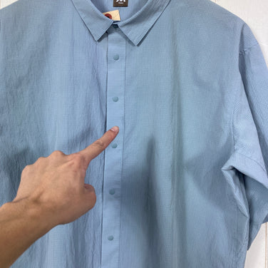 【Unisex M ブルー系】 Nruc ( ヌルク ) ギャスパー エア シャツ GASPER Air SHIRT Light Blue TORAY Dot Air / 2WAYストレッチ / 速乾 ポリエステル ウェア トップス インナー シャツ ショートスリー