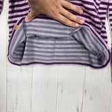 【Women's S パープル系】 Montbell ( モンベル ) メリノウールプラス ボーダー ロングスリーブ T シャツ Merino Wool Plus Border Long Sleeve T-Shirt スランテックカフ / UVカット メリノウール ウェ