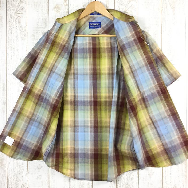 【Men's XS ブルー系】 Pendleton ( ペンドルトン ) ショートスリーブ ウェーブ シャツ Men's  コットン ショートスリーブシャツ インナー シャツ トップス ウェア