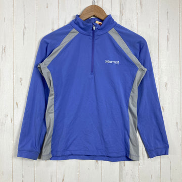 【Women's M ブルー系】 Marmot ( マーモット ) ウィメンズ クライムスキン ハーフジップ ロングスリーブ W's Climb Skin Half-Zip L/S 吸汗速乾 UVカット UPF30 抗菌防臭 ポリエステル ウェア トップス インナー