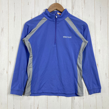 【Women's M ブルー系】 Marmot ( マーモット ) ウィメンズ クライムスキン ハーフジップ ロングスリーブ W's Climb Skin Half-Zip L/S 吸汗速乾 UVカット UPF30 抗菌防臭 ポリエステル ウェア トップス インナー