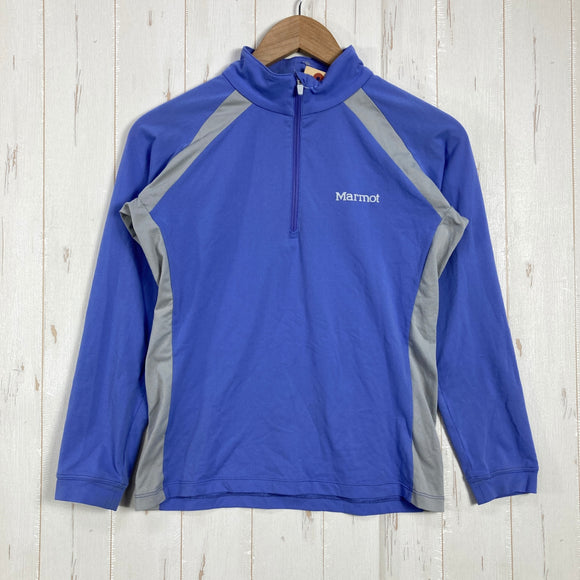 【Women's M ブルー系】 Marmot ( マーモット ) ウィメンズ クライムスキン ハーフジップ ロングスリーブ W's Climb Skin Half-Zip L/S 吸汗速乾 UVカット UPF30 抗菌防臭 ポリエステル ウェア トップス インナー