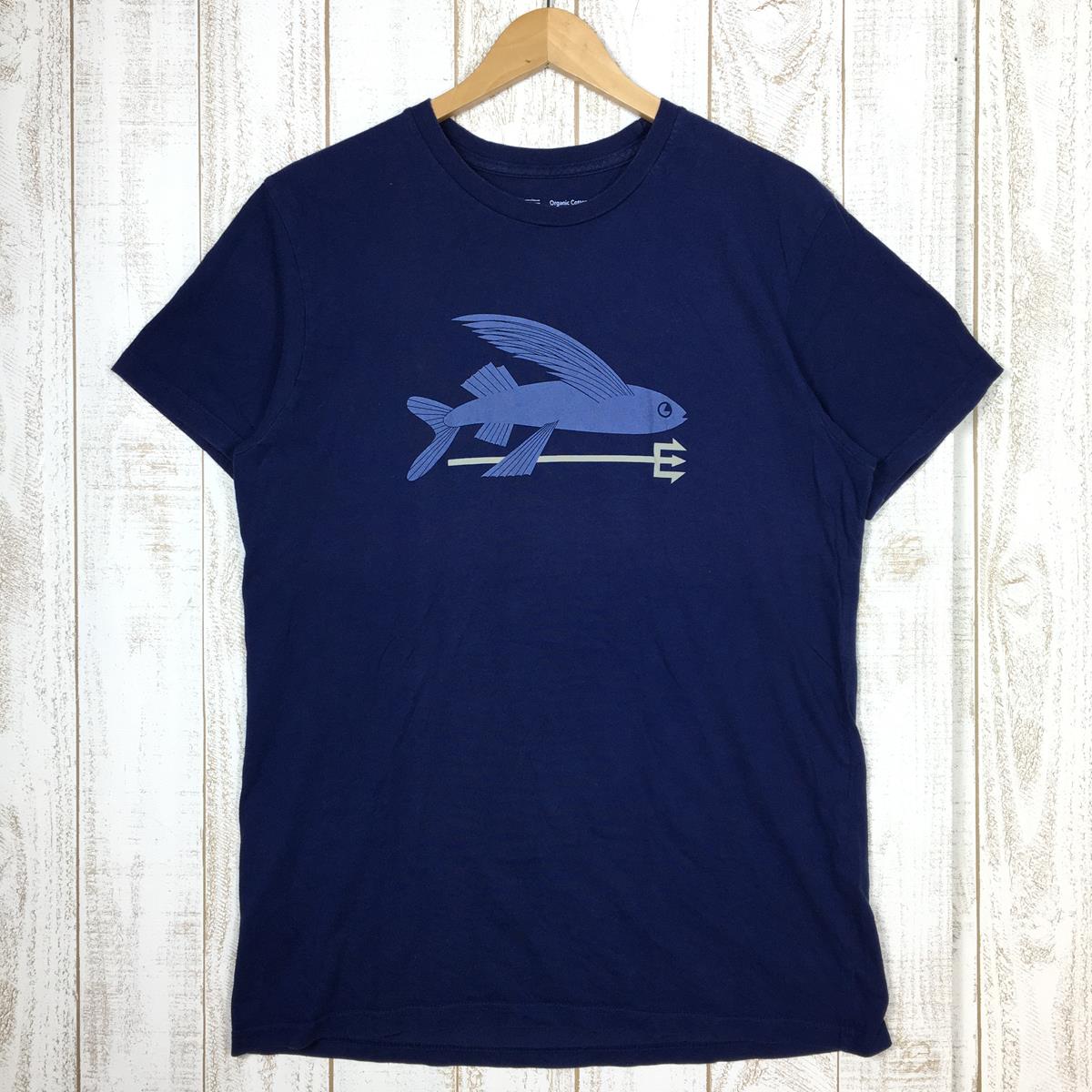 [Men's L Navy] Patagonia Flying Fish Organic T-Shirt Discontinued model Hard to find 39145 International Men's CNY Cl