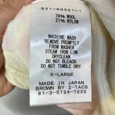 【Unisex XL ピンク系】 Brown By 2Tacs ( ブラウン By ツータックス ) バー ポケット BBA Pocket 生産終了モデル 入手困難 ウール ウェア トップス インナー シャツ ショートスリーブTシャツ クルーネック ウール z0005