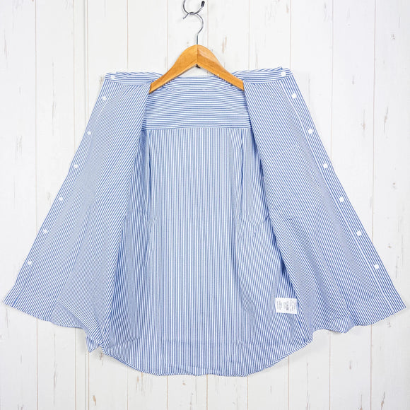 【Women's S ブルー系】 Ridge Mountain Gear ( リッジマウンテンギア ) ベーシック ロングスリーブシャツ ストライプ Basic Long Sleeve Shirt Stripe Blue / White ポリエステル ウェア トップス