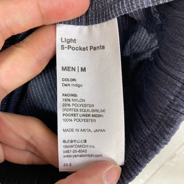 【Men's M Navy】 Yamatomichi Light 5-Pocket Pants Dark Indigo Nylon Wear Bottoms Long Pants z00058373 Dark Indigo Long