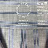 【Women's M グレー系】 Yamatomichi ( 山と道 ) メリノ ショートスリーブ シャツ Merino Short Sleeve Shirt グレー / ブルーストライプ メリノウール ウェア トップス インナー シャツ ショートスリーブシャツ ウー