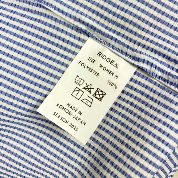 【Women's M ブルー系】 Ridge Mountain Gear ( リッジマウンテンギア ) ベーシック ショートスリーブ シャツ ストライプ Basic Short Sleeve Shirt Stripe  Blue × White z00055795 B
