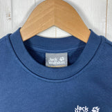 [Kid's Size 8 Navy] Jackwolfskin Essential Crewneck Organic Cotton Fleece Jacket (z00054628)