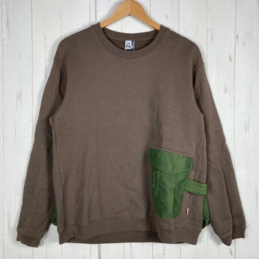 男士小号棕色 Chums 露营卫衣，棉质，抓绒外套，上衣，Z00054453