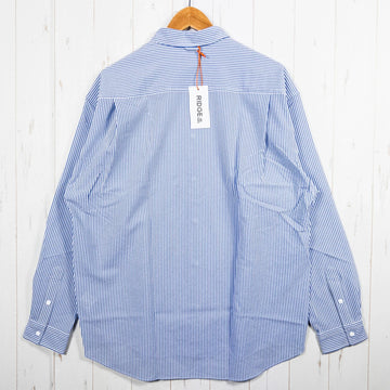 【Men's L ブルー系】 Ridge Mountain Gear ( リッジマウンテンギア ) ベーシック ロングスリーブ シャツ ストライプ Basic Long Sleeve Shirt Stripe Blue x White ポリエステル ウェア トップ - 【公式】2ndGEAR（セカンドギア）Webショップ【登山用品・アウトドア用品専門 買取販売店】