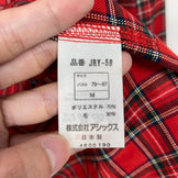 【Women's M レッド系】 Taras Boulba ( タラスブルバ ) ロングスリーブ チェック シャツ Long Sleeve Check Shirt 生産終了モデル 入手困難 ウール混 日本製 アシックス期 ポリエステル ウェア トップス インナー シャ