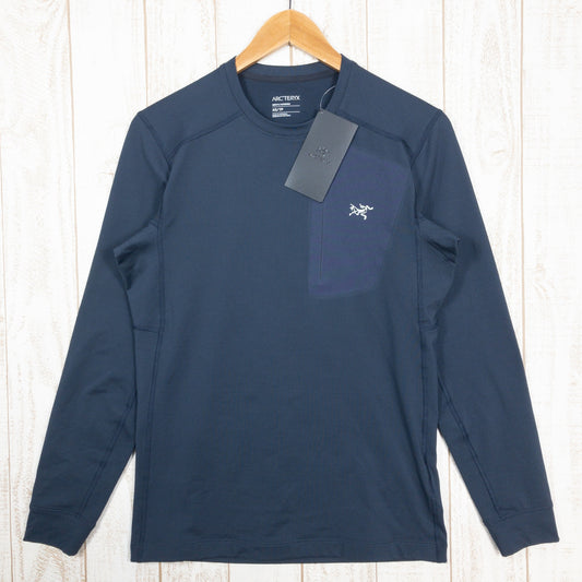 [Men's XS Navy] Arcteryx Rho LT Crew Neck Polyester X000007460 International Men's Black Sapphire