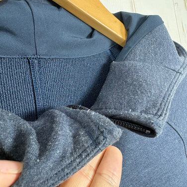 【Men's XS ネイビー系】 Lululemon ( ルルレモン ) シティ スウェット フルジップ フーディ City Sweat Full-Zip Hoodie Heathered True Navy 4WAYストレッチ ウェア トップス インナー シャツ フ