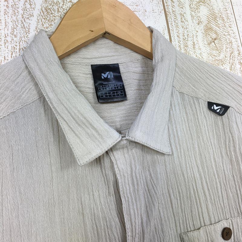 【Men's XS ベージュ系】 Millet ( ミレー ) ワシ プラス シャツ ショート スリーブ Washi+ Shirt Ss MIV01858 International Men's  コットン ショートスリーブシャツ インナー シャツ トップス ウェア