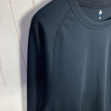 Montbell Geo Line MW Round Neck Shirt, Men's XL, Black. Polyester, Long Sleeve Crew Neck T-Shirt.