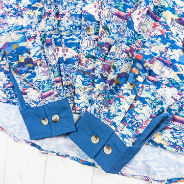 【Men's M ブルー系】 Jolly Gear（ジョリーギア） トリプルクラウン ボタンダウン ロングスリーブ TRIPLE CROWN BUTTON DOWN LONG SLEEVE Blue Garden ポリエステル ウェア トップス インナー シャツ - 【公式】2ndGEAR（セカンドギア）Webショップ【登山用品・アウトドア用品専門 買取販売店】