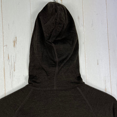 Yamatomichi 男女通用中号棕色美利奴羊毛全拉链连帽衫。美利奴羊毛上衣、内搭衬衫、连帽衫、羊毛，z00056349。