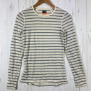 【Women's S アイボリー系】 Icebreaker ( アイスブレーカー ) 200オアシスロングスリーブクルーストライプ 200 OASIS LS CREWE STRIPE メリノウール ウェア トップス インナー シャツ ロングスリーブTシャツ クルーネック-1